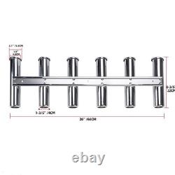 Stainless Steel 6 Link Tube Fishing Rod Holder for Boats Marine Yacht Truck RV
