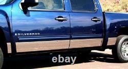 Stainless Steel 9 Rocker Panel 14PC Chevy Silverado Crew Cab 6.5' Bed 07-13