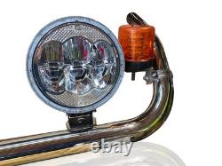 Stainless Steel Chrome Beacon and Air Horn Clamp For Truck Roof Light Bar 63mm