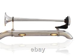 Stainless Steel Chrome Beacon and Air Horn Clamp For Truck Roof Light Bar 63mm
