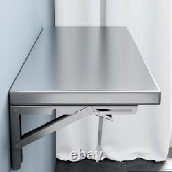 Stainless Steel Folding Wall Shelf 23.6x16in for Kitchen, Garage, Food Truck
