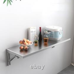Stainless Steel Folding Wall Shelf 23.6x16in for Kitchen, Garage, Food Truck
