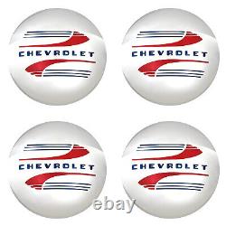 Stainless Steel Logo Hub Cap Wheel Covers Set of 4 Fits 1941-48 Chevy Car Truck