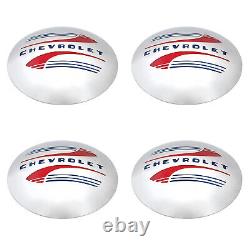 Stainless Steel Logo Hub Cap Wheel Covers Set of 4 Fits 1941-48 Chevy Car Truck