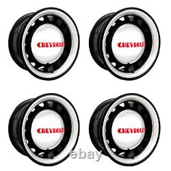Stainless Steel Logo Hub Cap Wheel Covers Set of 4 Fits 1947-53 Chevy Truck
