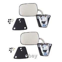 Stainless Steel Manual Side View Mirrors LH & RH Pair Set for Chevy Truck