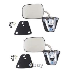 Stainless Steel Manual Side View Mirrors LH & RH Pair Set for Chevy Truck