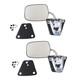 Stainless Steel Manual Side View Mirrors Lh & Rh Pair Set For Chevy Truck