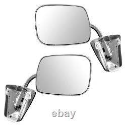 Stainless Steel Manual Side View Mirrors LH & RH Pair Set for Chevy Truck