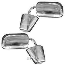 Stainless Steel Manual Side View Mirrors LH & RH Pair Set for Chevy Truck