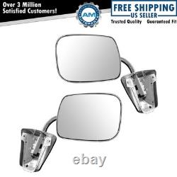 Stainless Steel Manual Side View Mirrors LH & RH Pair Set for Chevy Truck