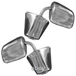 Stainless Steel Manual Side View Mirrors LH & RH Pair Set for Chevy Truck