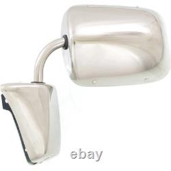 Stainless Steel Manual Side View Mirrors LH & RH Pair Set for Chevy Truck