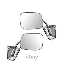 Stainless Steel Manual Side View Mirrors LH & RH Pair Set for Chevy Truck