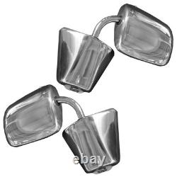 Stainless Steel Manual Side View Mirrors LH & RH Pair Set for Chevy Truck