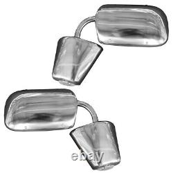 Stainless Steel Manual Side View Mirrors LH & RH Pair Set for Chevy Truck