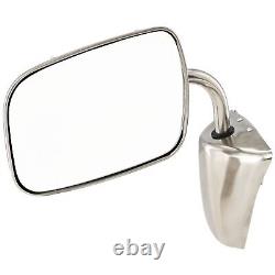 Stainless Steel Manual Side View Mirrors LH & RH Pair Set for Chevy Truck