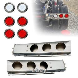 Stainless Steel Mud Flap Hanger Bar LED Light Strip for Semi Truck 2.5 Bolt Fit