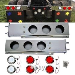 Stainless Steel Mud Flap Hanger Bar LED Light Strip for Semi Truck 2.5 Bolt Fit