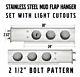 Stainless Steel Mud Flap Hangers With Light Cut Out 2.5 Mounting Semi Truck