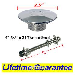 Stainless Steel Polished Hood Pins Quick Latch Push Button Pro Series USA Made