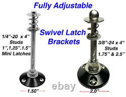 Stainless Steel Polished Hood Pins Quick Latch Push Button Pro Series USA Made