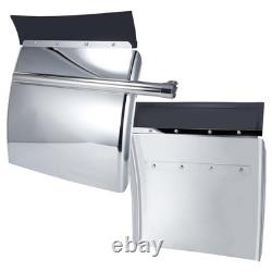Stainless Steel Quarter Fenders for Semi Truck 24x24, Tube Bracket & Mounting