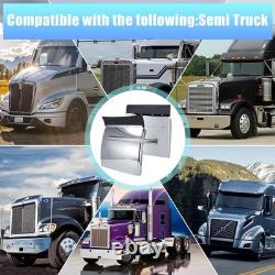 Stainless Steel Quarter Fenders for Semi Truck 24x24, Tube Bracket & Mounting