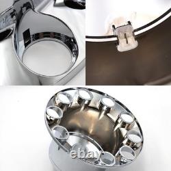 Stainless Steel Semi Truck Wheel Hub Cap Kit Complete Front and Rear Cover Set