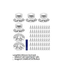 Stainless Steel Semi Truck Wheel Hub Cap Kit Complete Front and Rear Cover Set