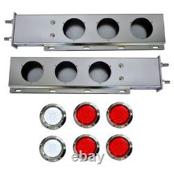 Stainless Steel Spring Mud Flap Bar LED Tail Light Waterproof for Truck Trailer