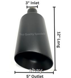 Stainless Steel Truck / Diesel / SUV Exhaust Tip 3 Inlet 5 Outlet 12 Long