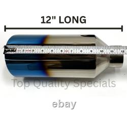 Stainless Steel Truck / Diesel / SUV Exhaust Tip 3 Inlet 5 Outlet 12 Long