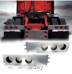 Stainless Steel Truck Mud Flap Hanger Set Round Light Cutouts Spring Loaded 2.5