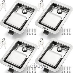 Stainless Steel Truck Tool Box Lock Replacement Kit with Keys, 4PC Paddle Latch