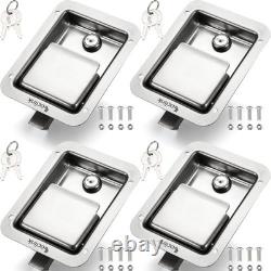 Stainless Steel Truck Tool Box Lock Replacement Kit with Keys, 4PC Paddle Latch