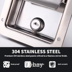 Stainless Steel Truck Tool Box Lock Replacement Kit with Keys, 4PC Paddle Latch