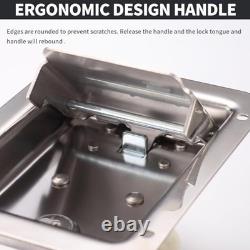 Stainless Steel Truck Tool Box Lock Replacement Kit with Keys, 4PC Paddle Latch