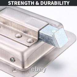 Stainless Steel Truck Tool Box Lock Replacement Kit with Keys, 4PC Paddle Latch