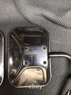 Stainless Truck Mirrors Door Towing Chevrolet Ford Dodge Chevy 3 Leg