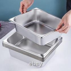 Stainless steel rectangular commercial food box fast food truck buffet dish box