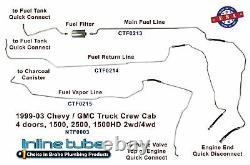 Steel Fuel Return Vapor Line Kit 99-03 Chevy/Gmc Truck 4 Door Crew Cab Stainless