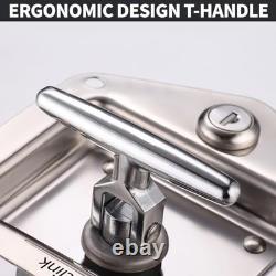 T-Handle Truck Tool Box Latch Replacement Kit 304 Stainless Steel Lock & Keys