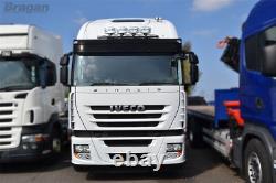 To Fit Iveco Stralis Stainless Steel Truck Roof Visor Light Lamp Bar + 5 LEDs