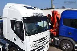 To Fit Iveco Stralis Stainless Steel Truck Roof Visor Light Lamp Bar + 5 LEDs