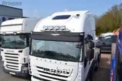 To Fit Iveco Stralis Stainless Steel Truck Roof Visor Light Lamp Bar + 5 LEDs