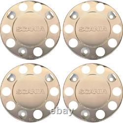 To Fit Scania Truck & Bus Stainless Steel 22.5 Wheel Covers 4pcs