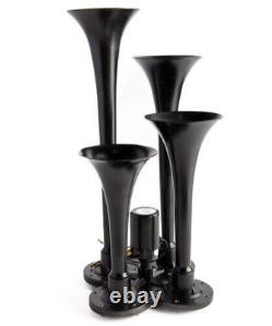 Train Horn Kit Air 12v 1.5g 4 Trumpet 150 Psi For Cars/truck Loud Viking Horns