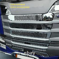 Truck Front Grill for Scania NG/S Series S500 2017-2024 Chrome Stainless Steel