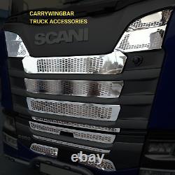 Truck Front Grill for Scania NG/S Series S500 2017-2024 Chrome Stainless Steel